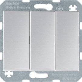 Трехклавишный выключатель Berker K-серия Алюминий 633023+14657003 фото
